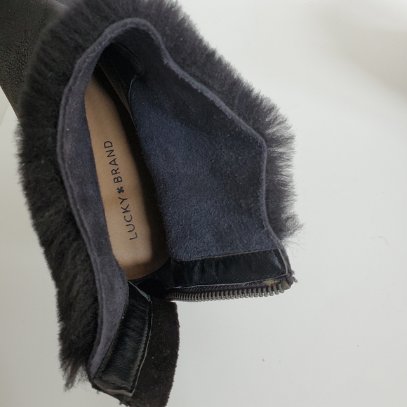 Lucky Brand Black Leather Tarina Ankle Boots Size 8.5 - Picture 11 of 12